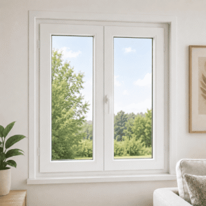 Ventana PVC. 100×100. 2 hojas. Blanco