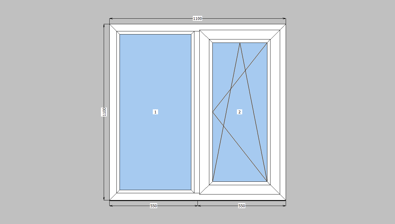 Ventana PVC. 110×110 сm. Blanca - Imagen 2