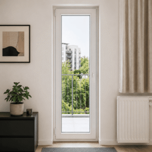 Puerta balconera PVC. 73×207 сm. Blanca