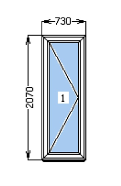 Puerta balconera PVC. 73×207 сm. Blanca - Imagen 2